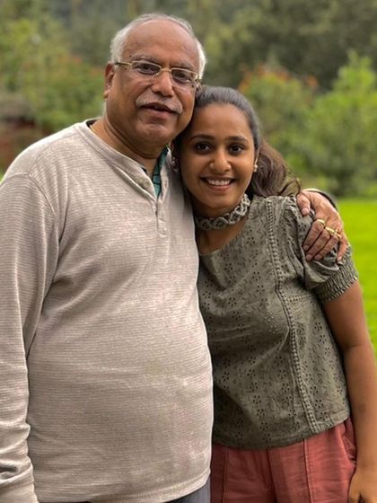 A happy moment with my Guruji. His presence is always calming and inspiring.