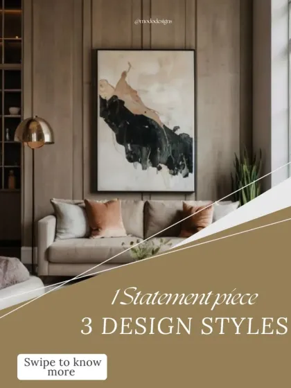 One statement piece, three design styles. This series shows how a single concept, like an art wall, can be adapted to fit different aesthetics.