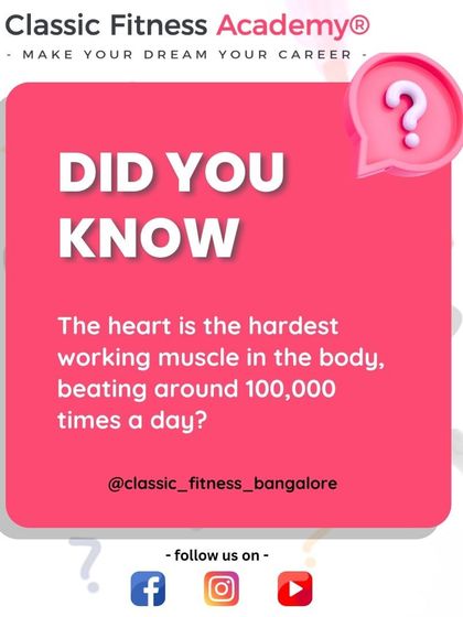 Did you know? The heart is the hardest working muscle in the body, beating around 100,000 times a day.