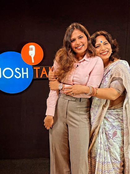 Sharing a warm hug with my daughter at the Josh Talks studio. Family is my greatest strength.