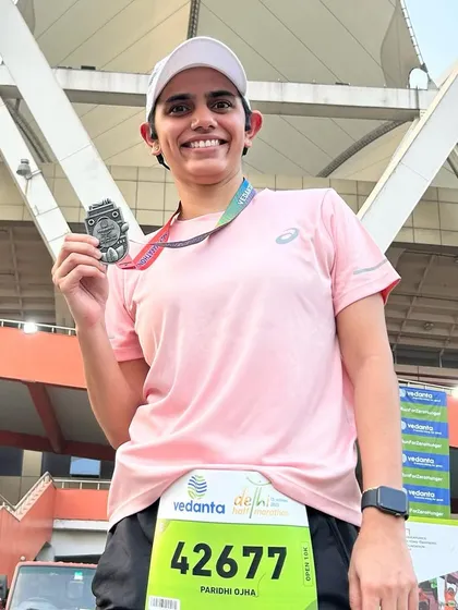 We are all runners, some just run faster than others. This was after the Vedanta Delhi Half Marathon. Getting back after an ankle fracture wasn't easy, but you have to do what you have to do.