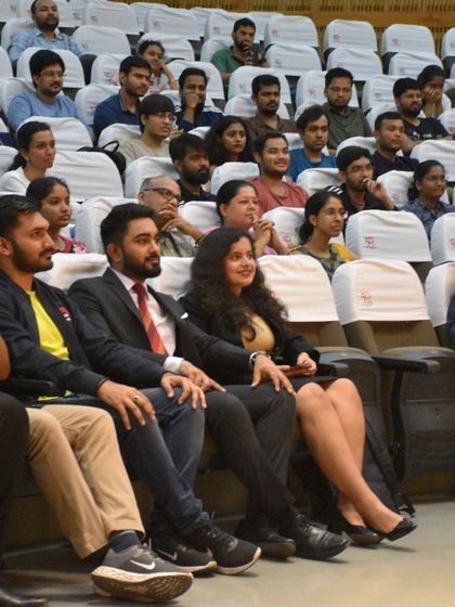 The audience at IIM Bangalore, comprised of students and faculty. It is crucial to engage with these future leaders on foundational issues.
