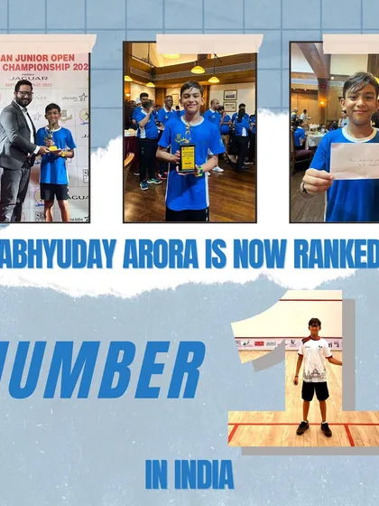 Over the moon to announce that one of our youngest players, Abhyuday Arora, is now ranked Number 1 in India in his category.