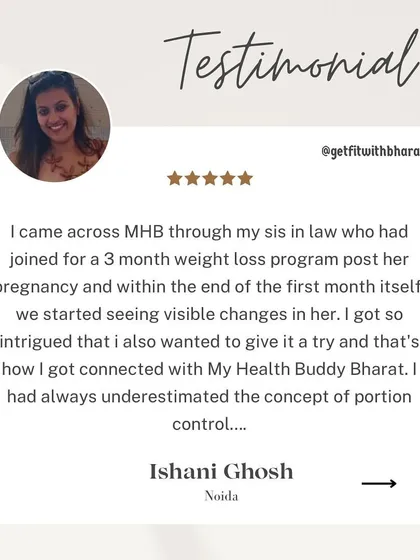 Ishani joined after seeing her sister-in-law's transformation. Word-of-mouth and visible results are the best compliments.