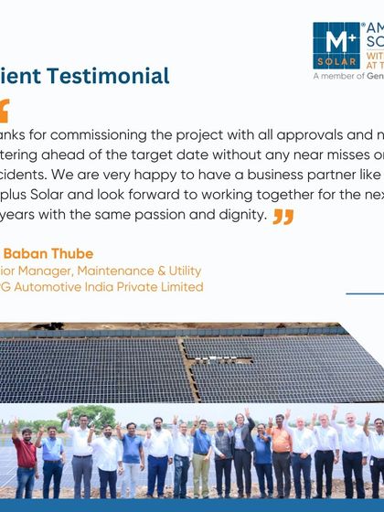 We are grateful for this feedback from KSPG Automotive India, appreciating the on-time, accident-free commissioning of their project. We look forward to working together with the same passion and dignity for the next 20 years.