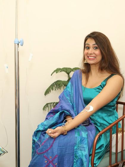 Our clients enjoying their Glow Drip sessions during our Diwali party. It’s a great way to socialize, relax, and get radiant skin all at once.