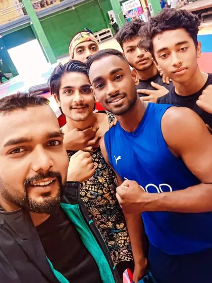 A selfie with the team in Jammu. We train together, travel together, and win together.