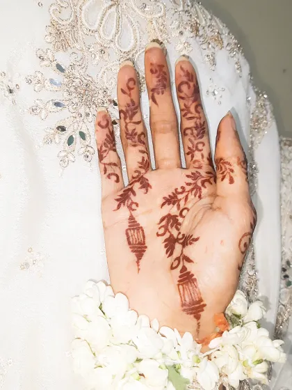 Getting ready for Eid celebrations with this special henna art. I incorporated delicate hanging lanterns into a simple vine design, creating a unique and festive look for the occasion.