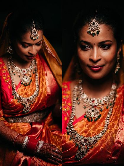 A duplicate of ID 266, this collage showcases a bride's radiant portraits and intricate wedding attire.