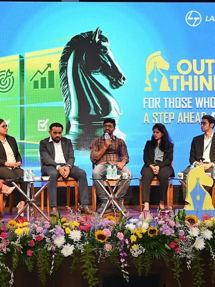 A wide view of the panel discussion I moderated for L&T. I ensure the stage is set for a balanced and engaging conversation, giving each speaker the platform to share their unique insights.