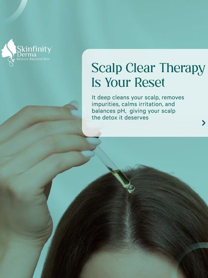 Our Scalp Clear Therapy is a reset for your head. It's a professional treatment that deep cleanses the scalp, removes impurities, calms irritation, and balances pH, giving your scalp the detox it deserves.