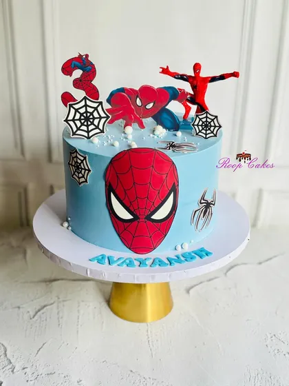 Your friendly neighborhood Spider-Man, ready for action. I create exciting superhero cakes like this one for little heroes, complete with vibrant colors, web details, and character toppers to make their birthday unforgettable.