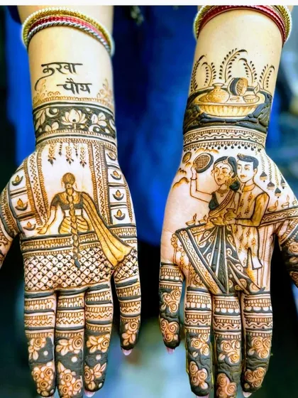 This Karwa Chauth special design brings the festival's story to life. It features detailed portraits of the traditional ceremony, including the wife viewing the moon and her husband, making the occasion truly memorable.