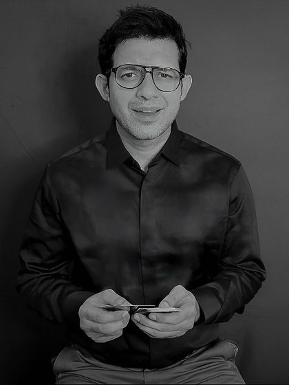 Another take on the intellectual character, showing a slightly different emotion. Auditions are about giving the casting director options.