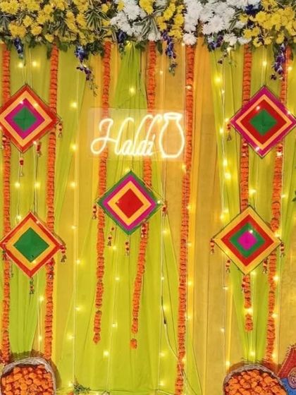 Shanaya Decorations - All-Inclusive Ceremony Packages (Haldi & Mehendi) Haldi Ceremony Backdrops photo 32