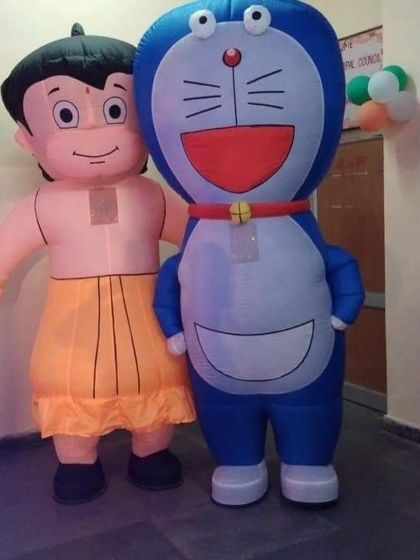 The beloved duo of Chhota Bheem and Doraemon, available as large inflatable characters to greet guests and add to your party's decor.