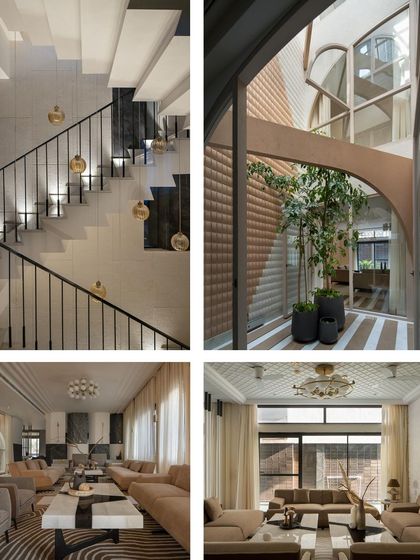 A collage of images from the Urban Oasis project, featured on Habitus Living. The project is a 15,000 sq. ft. home designed for a multi-generational family, balancing private and communal living.