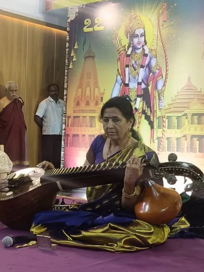 A shot from my rainy evening concert at the Seshadripuram Ramanavami festival. The backdrop of Lord Rama added to the divine atmosphere of the performance.