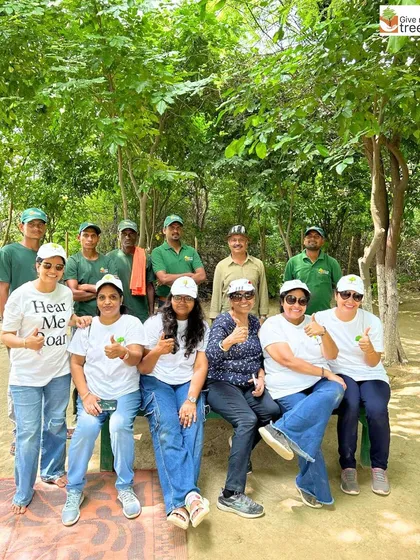 Restoring nature is a collective effort. Here, our dedicated field team and a group of enthusiastic volunteers share a moment of pride and accomplishment after a successful plantation drive. Together, we are growing a greener legacy.