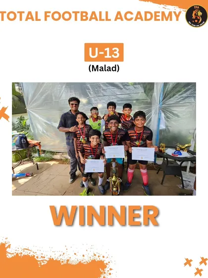 Our U13 Malad team after winning the Mumbai Champions League. A great start to the season for our new squad.