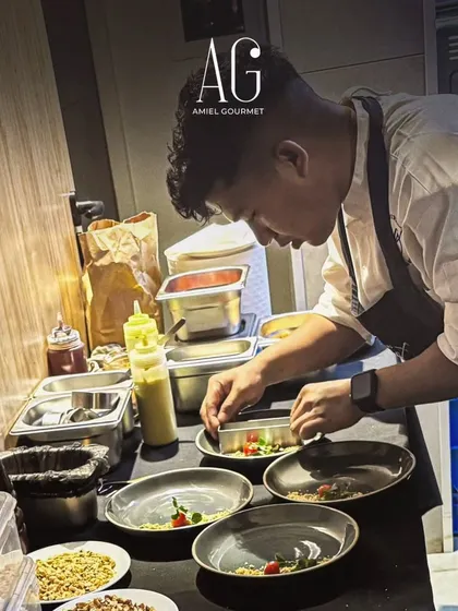 A glimpse of my team in action at a recent catering event. We work together to create an unforgettable experience for you and your guests.