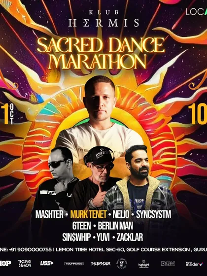 Another version of the Sacred Dance Marathon poster, highlighting the stellar lineup of local and international artists.