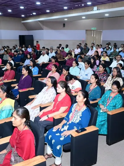 The audience at a special yoga session for ONGC at Vasundhara Bhavan, Bandra. The high participation from senior officials shows a growing commitment to holistic well-being in the corporate world.
