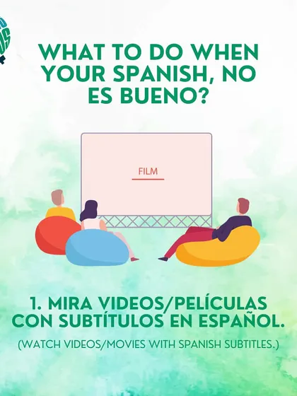 A great way to improve your Spanish is to watch movies and videos with Spanish subtitles. This helps you connect written words with spoken sounds.
