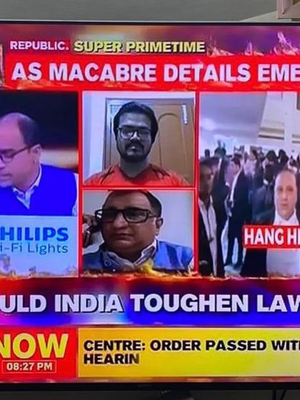 I participated in a live debate on Republic TV regarding a gruesome murder case in Delhi, discussing the legal framework and the call for stricter laws.