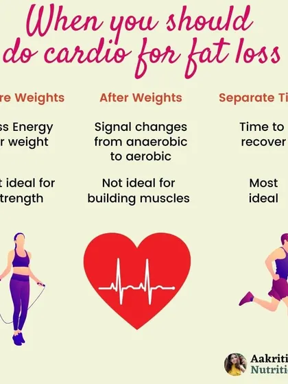When should you do cardio for the best fat loss results? While doing it before or after weights has its pros and cons, the most ideal approach is to do it at a separate time to allow your body to recover and perform at its best for both activities.