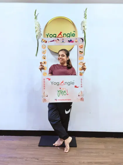 This is the 'after' photo. A single snapshot of the calm, joy, and lightness that comes from a dedicated yoga practice.