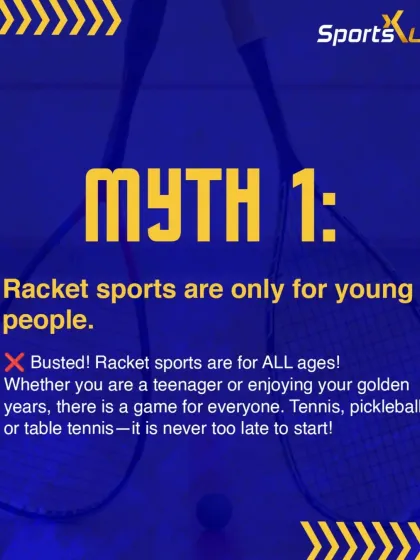 Myth: Racket sports are only for young people. Busted! Whether you are a teenager or enjoying your golden years, it is never too late to start playing and enjoying the game.
