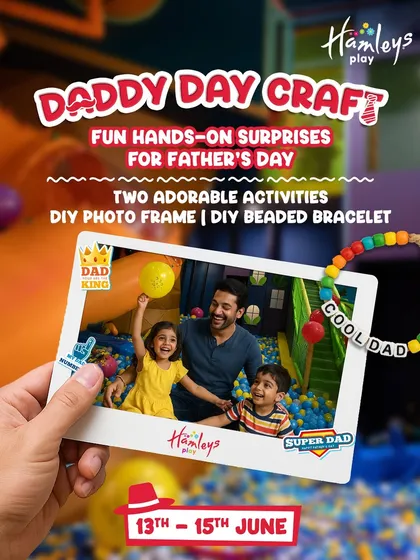 Daddy Day Craft is here! For Father's Day, we have fun hands-on surprises like making a DIY photo frame and a "cool dad" beaded bracelet. It's the perfect way to make something special for dad.
