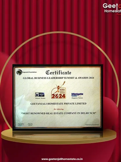 This certificate for the 'Most Renowned Real Estate Company in Delhi NCR' is a testament to our leadership and innovation. We are committed to continuing this legacy of excellence for our clients.