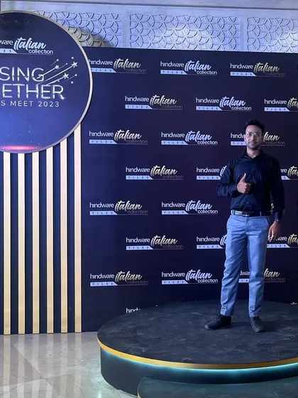 Posing at the photo booth for a Hindware Italian Collection dealers meet. Corporate events are about creating a complete experience, and I'm there to add to the excitement.