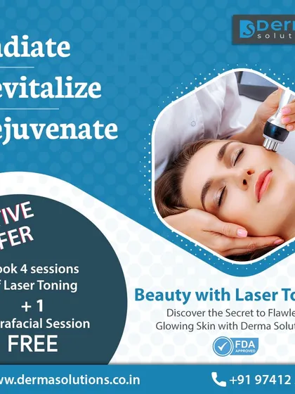 Laser Toning is an excellent treatment for achieving a flawless, even skin tone. Ask about our festive offers, which combine Laser Toning with a complimentary HydraFacial for complete skin rejuvenation.