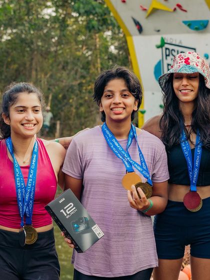 The top three champions of the Women's Psico Battle together. Their success inspires the entire climbing community.
