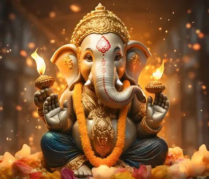Lord Ganesha's loving glance and compassionate appearance give his believers unshakable support and confidence through all of life's challenges.