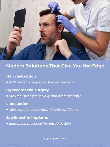We offer modern solutions that give you the edge. From hair restoration and gynecomastia surgery to liposuction and jawline implants, these procedures are proven to boost self-esteem and presence.