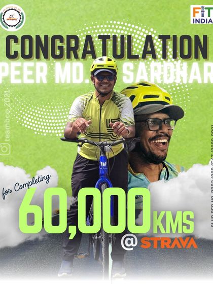 Wishing Peer Md. Sardhar countless more joyful journeys as we celebrate him completing 60,000 kms. Keep rocking and inspiring us always.