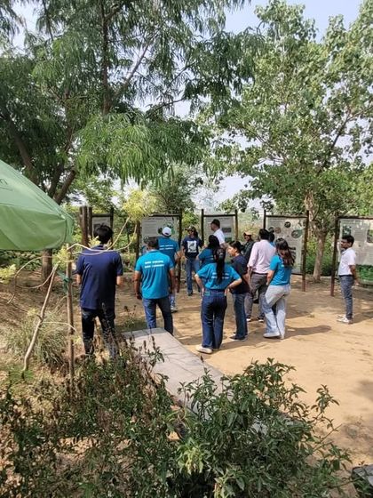 The Valvoline Cummins team visits our Aranya nursery, a space we built after finding no native forest species available across Haryana, Rajasthan, and Gujarat.