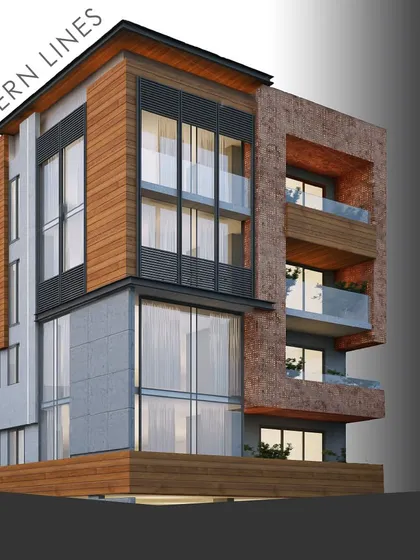 A graphic representation of modern architectural lines. This image highlights the geometric forms and material contrasts that define my contemporary residential projects.