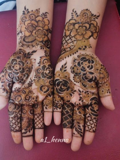 A bold floral design with a mix of different flower shapes and sizes.