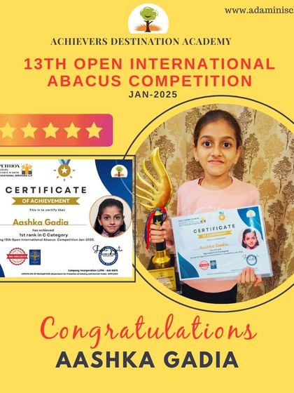 Achievers Destination Academy - Mental Math & Speed Calculation Our Star Achievers: Competition Winners & Graduates photo 34