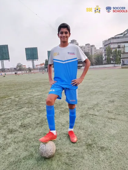 Rio Pane standing proudly on the pitch. His move to a professional I-League club's youth team is a significant milestone that we celebrate as a success story for our development pathway.