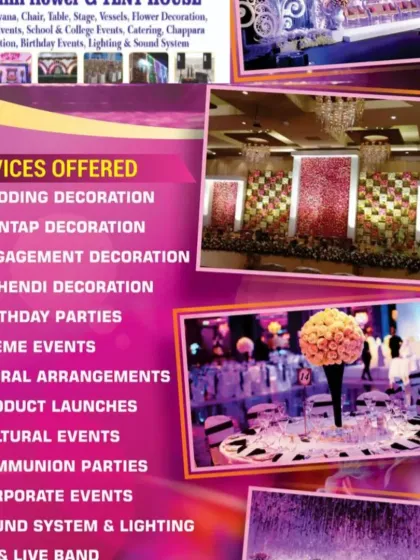 This flyer gives a quick look at the wide range of services we offer. From wedding and mantap decoration to corporate events and sound systems, we are a one-stop solution.