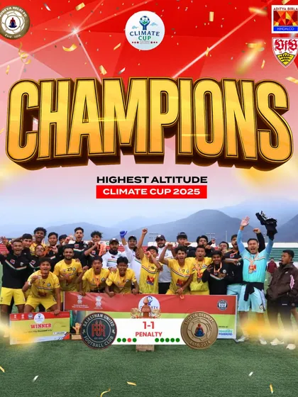 Champions! This is what happens when hard work meets belief. Our young squad, with an average age of just 17, conquered the highest altitude tournament, the Climate Cup 2025 in Leh. This victory wasn't just won on the pitch; it was earned through months of relentless preparation.
