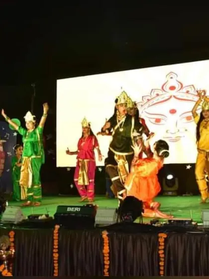 A devotional dance performance for a school's annual day. We choreograph thematic acts that tell a story, like this one depicting various gods and goddesses.