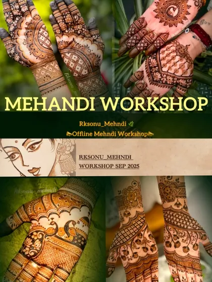 A glimpse into the world of my mehndi workshops in Bangalore. We explore a wide range of styles, from traditional Indian patterns to modern mandalas and detailed figure work, all using my signature herbal henna paste.