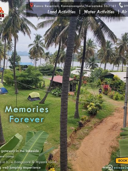 Memories forever. Our campsite, nestled among palm trees with a view of the lake, is a place where you'll make memories that last.